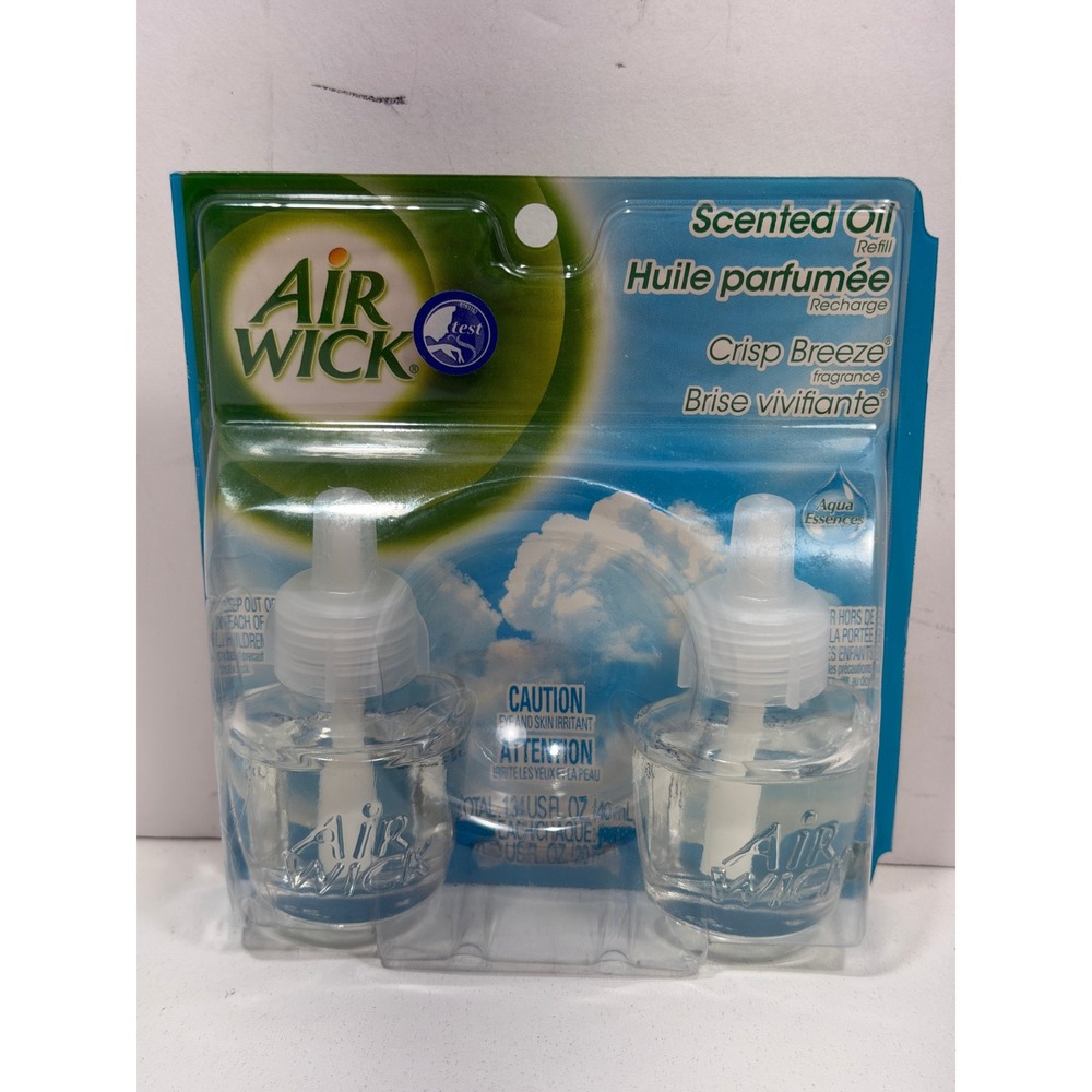 Air Wick Scented Oil Refills Crisp Breeze 2 Count Aqua Essences discontinued NEW